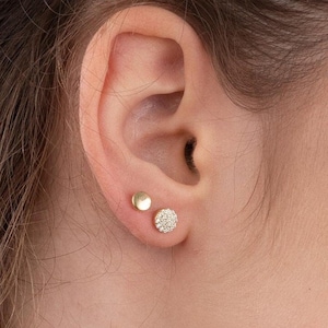 Minimalist Plain Round Stud Earrings in 925 Sterling Silver by Eden Raine | Gold or Silver Stud Earrings | Perfect Everyday Accessory