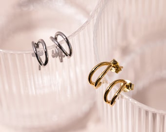 925 Sterling Silver Double Hoop Earrings , Statement Earrings, Gold Hoop Earrings, Double Hoops By Eden Raine