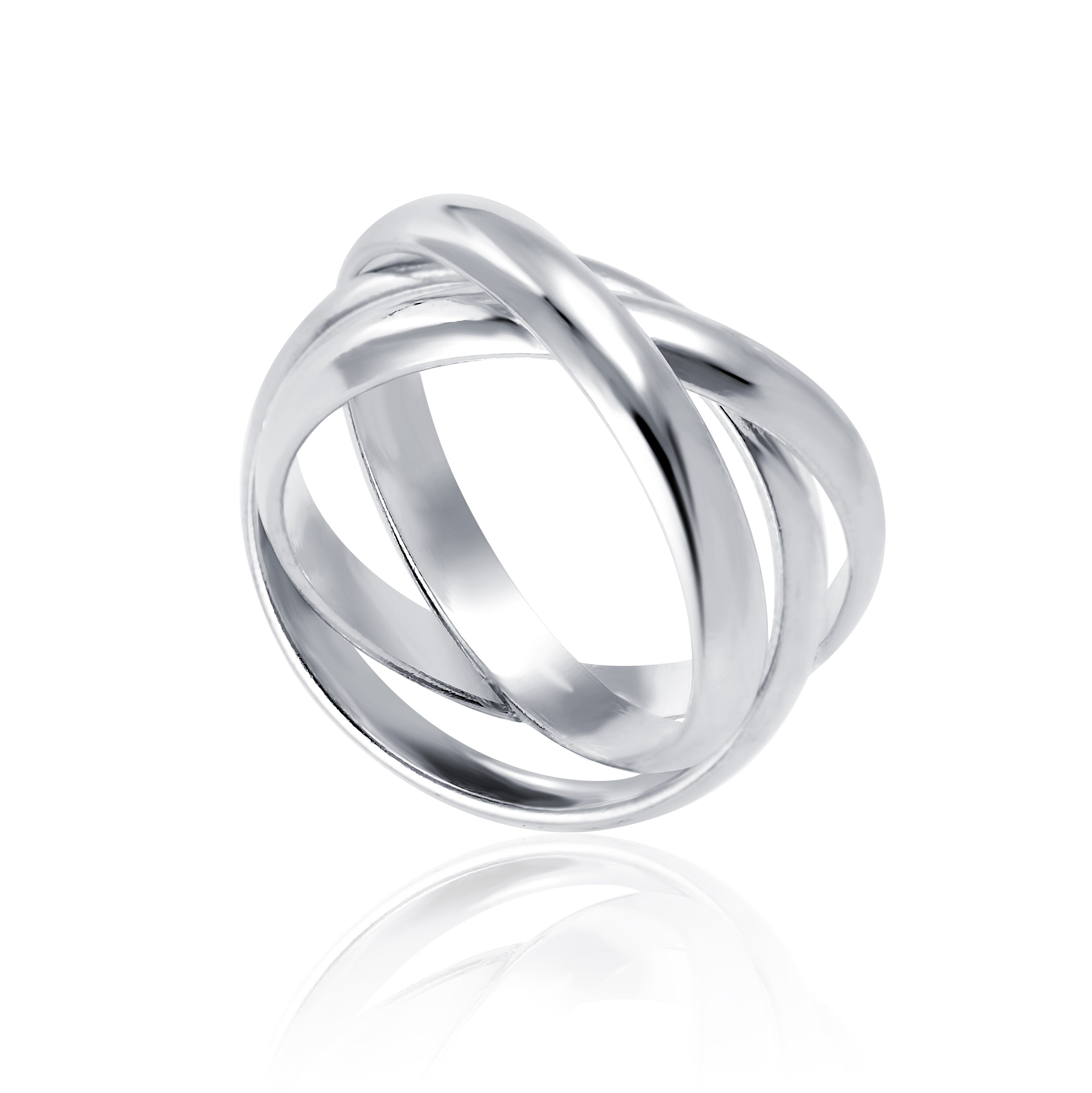 Triple Interlocking Circle Ring for Women / Sterling Silver Ring ...