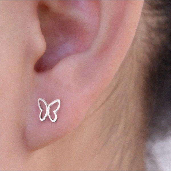 Sterling Silver Butterfly Stud Earrings | Butterfly Earrings | Stud Earrings | Butterfly Jewelry | Sterling Silver Earrings |