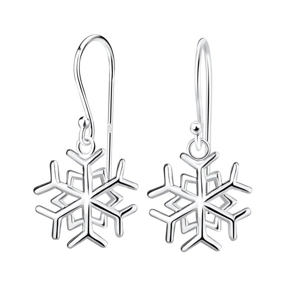 Orecchini A Cerchio In Argento Sterling Con Fiocco Di Neve – 12 Mm, Eleganti E Minimal