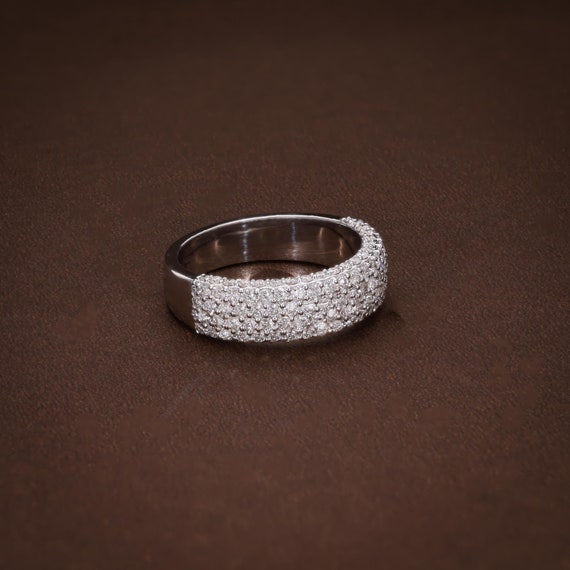 Pave-Set Lab Grown Diamond Eternity Band, 1.26 Carat Pave Diamond Ring, Wedding Band, F-G/VVS-VS Certified Diamonds