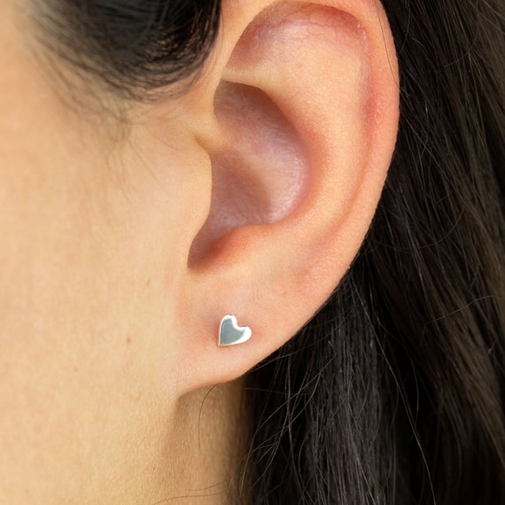 Orecchini A Cuore In Argento Sterling 925 Con Zirconi, 9 Mm, Gioiello Ipoallergenico In Confezione Regalo Per Donne