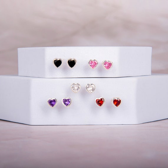 Orecchini A Cuore In Argento Sterling 925 Con Ametista – Ipoallergenici, Senza Nichel – Regalo Donna