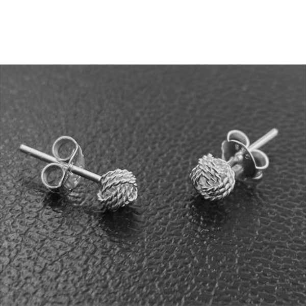 Minimalistische Sterling Silver Rope Knot Stud Oorbellen | Knoop oorbellen | Kleine 4 mm zilveren oorbellen | Geschenkdoos