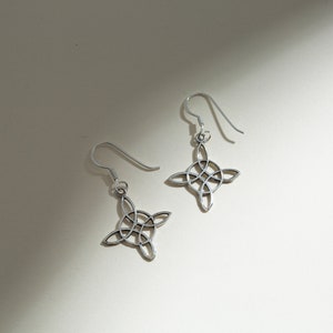 Sterling Silver Celtic Knot Earrings for Women / 19 mm / Dangle Drop Earrings / Hypoallergenic / Gift Boxed
