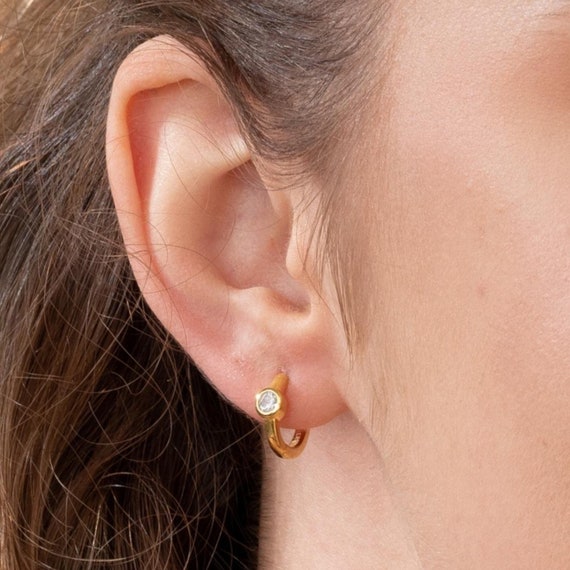 Bezel set hot sale cubic zirconia earrings