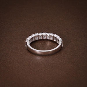 Emerald Cut Diamond Half Eternity Ring, Lab Grown Diamond Half Eternity Band, 2.16 CTW E-F VVS VS Certified Diamonds image 5