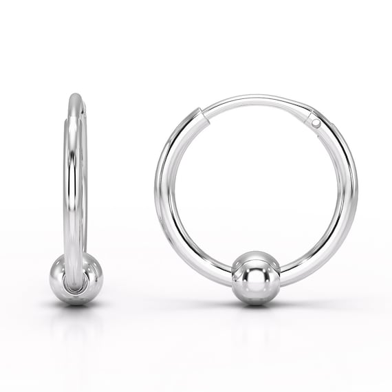Silver シルバー925 Ball Hoop Earring Amazon.com: Sterling Silver Ball Hoop Earrings: Clothing