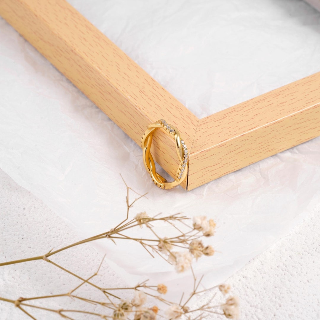 Copper With 18k Gold Plated Cubic Zirconia Trendy Cocktail Rings