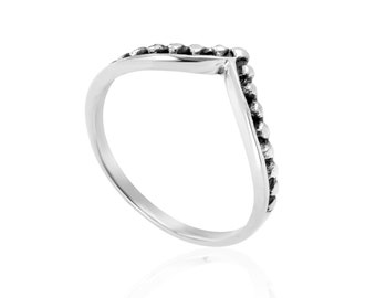 Ball Beaded Design Ring for Women / 925 Sterling Silver Ring / Hypoallergenic Ring / Ring Size J 1/2 to R 1/2 / Ring Size US 5 to US 9