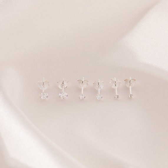 Accessorize Sterling Silver Crystal Earrings Set of Three Size One Size