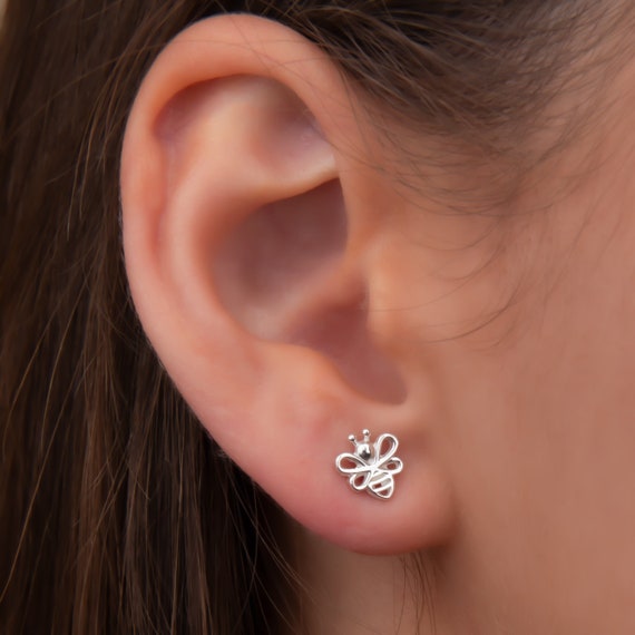 Tiny cheap bee earrings