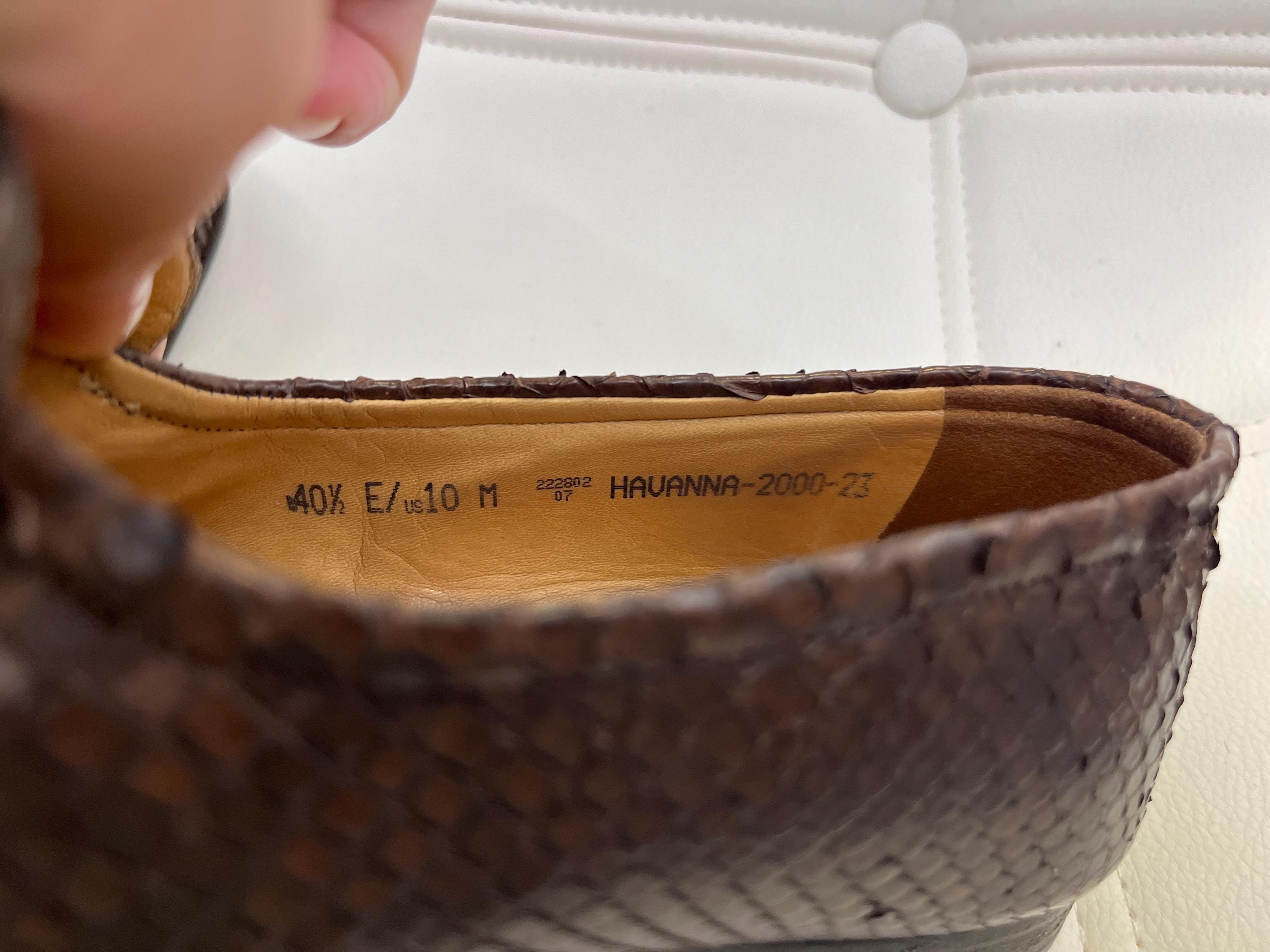 BALLY HAVANNA Brown Snakeskin Loafer Shoes MEN display picture 1