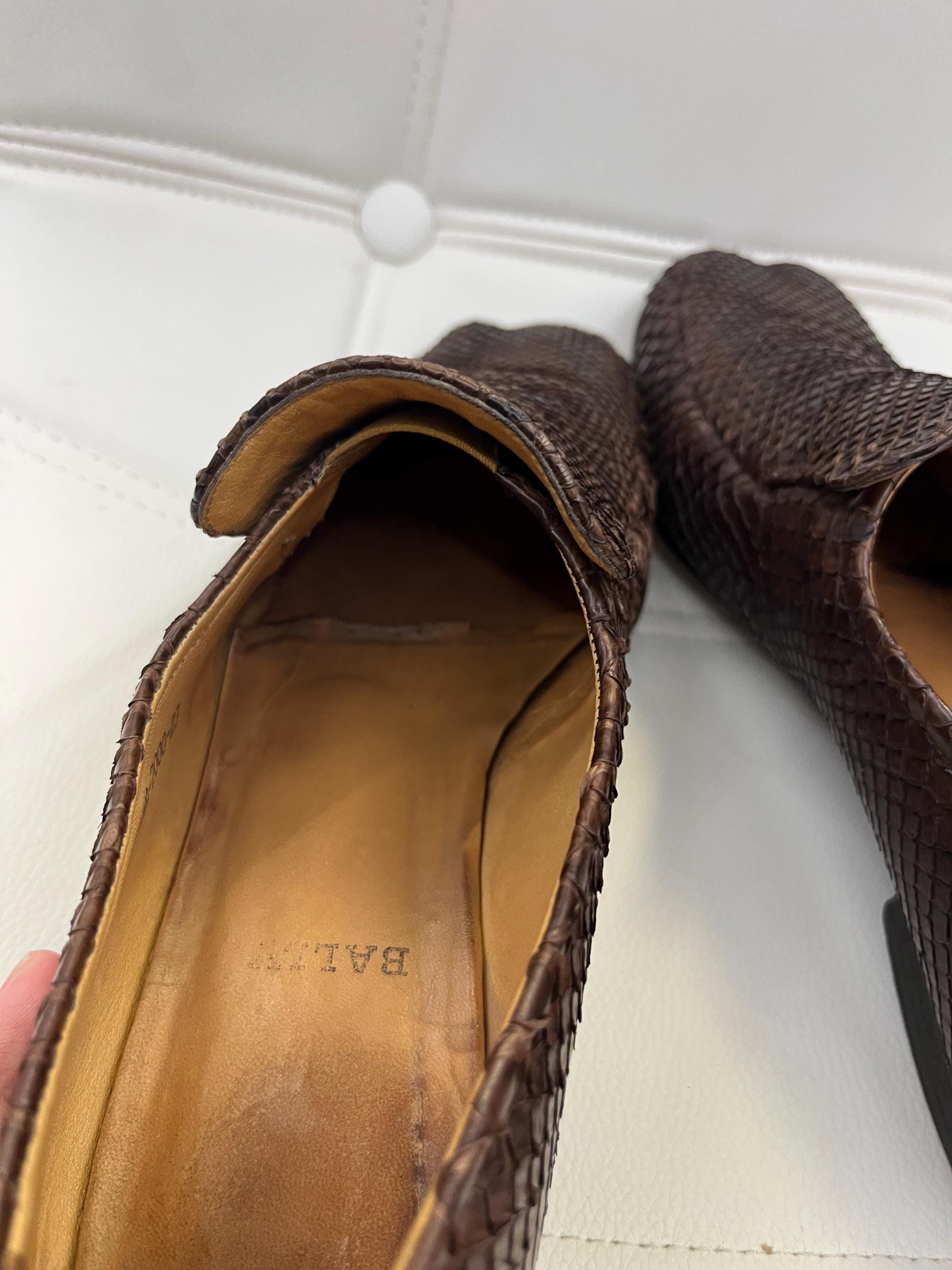 BALLY HAVANNA Brown Snakeskin Loafer Shoes MEN