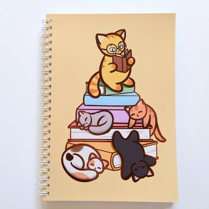 Cats and Books Reusable Sticker Book | A5 size, 50 pages