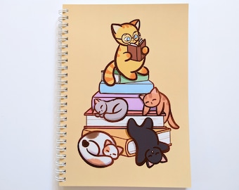 Libro de pegatinas reutilizables de gatos y libros / Tamaño A5, 50 páginas