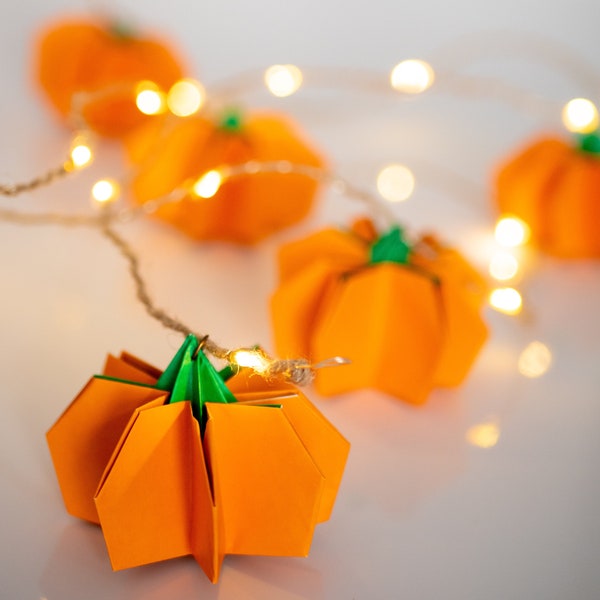 guirlande lumineuse citrouilles origami