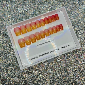Tequila sunrise color changing-20 pc press on nail set