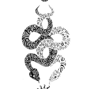 Tattoo design, individual, black and white, custom