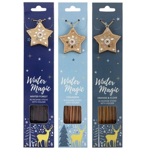 Winter Magic Incense Sticks With Incense Holder. incense sticks - Incense Burner - Winter Incense - Christmas gift - Xmas Incense