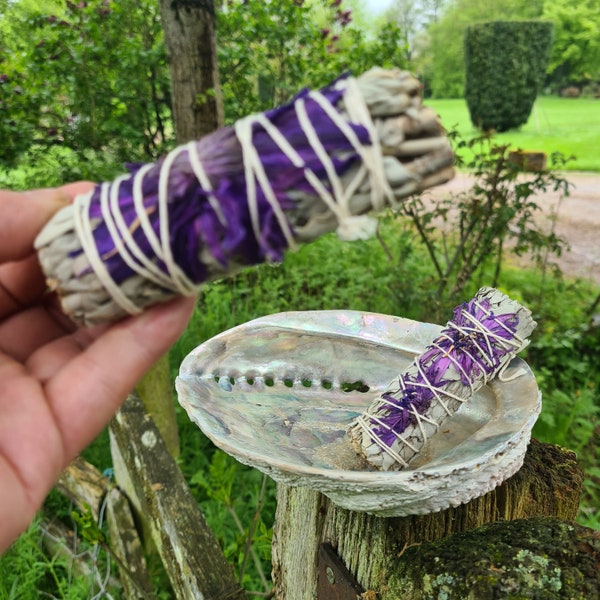 Purple Daze Smudge Stick 4 ". White sage smudge stick - smudge stick - smudging - cleansing incense