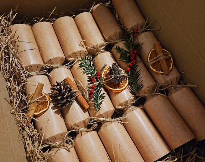Luxury Handmade Rustic Christmas Crackers. Christmas Crackers Unique Xmas Crackers Christmas