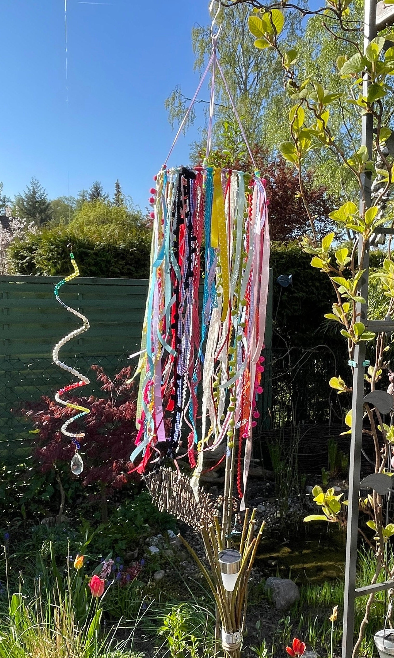 Buntes Windspiel für Deinen Garten Terrasse Balkon Etsy.de