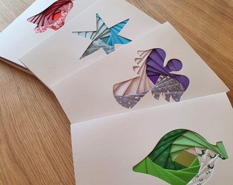Motifs de pliage d'iris de Noël | Téléchargement PDF | boule, cloche, ange, étoile | Modèles de pliage Iris et modèles de cartes