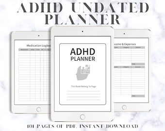 ADHD planner, Adhd daily Planner, Printable ADHD Planner Adult, Adhd Planner and Organizer, ADHD Digital Daily Planner, Downloadable Planner