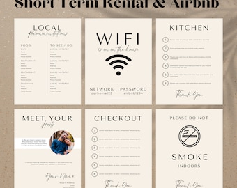 Airbnb Signs, Airbnb Template, Airbnb Templates, Airbnb Welcome Sign, Airbnb Welcome book, Airbnb Host Bundle, Airbnb House Rules, Bundle