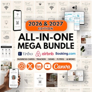 2026 MEGA BUNDLE: Airbnb Signs Airbnb Template Airbnb Templates, Airbnb Welcome Sign Airbnb Welcome book Airbnb Host House Rules VRBO Bundle