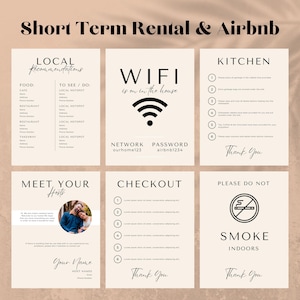 Airbnb Signs, Airbnb Template, Airbnb Templates, Airbnb Welcome Sign, Airbnb Welcome book, Airbnb Host Bundle Airbnb House Rules VRBO Bundle