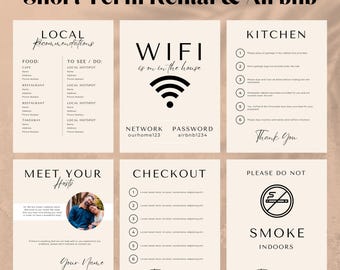 Airbnb Signs, Airbnb Template, Airbnb Templates, Airbnb Welcome Sign, Airbnb Welcome book, Airbnb Host Bundle Airbnb House Rules VRBO Bundle