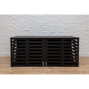 Double Dog Crate Furniture with Sliding Door, Double Dog Crate for 2 Dogs, Double Dog Kennel with Divider, Double Wooden Dog Crate, DOGGY