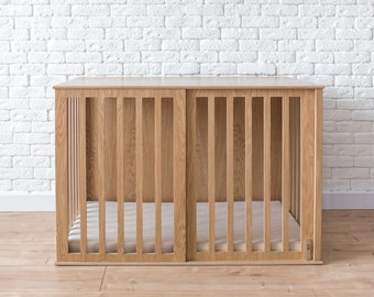 Wooden Dog Crate with Sliding Door - Custom Dog Kennel Size