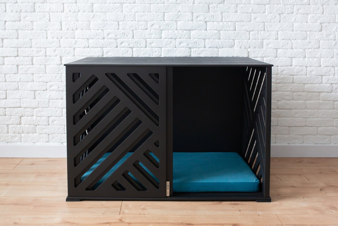 Large Dog Crate With Sliding Door Modern Dog Crate Dog Crate Etsy