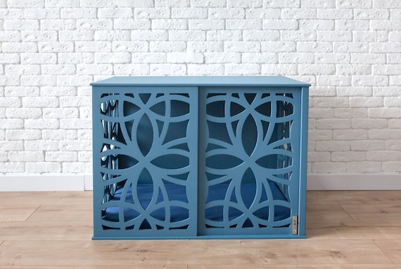 Modern Wood Dog Crate Furniture: Indoor Dog House Kennel