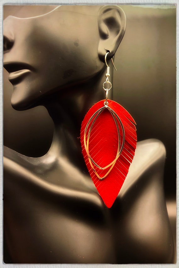 Faux Leather Dangle Earrings Assorted Styles