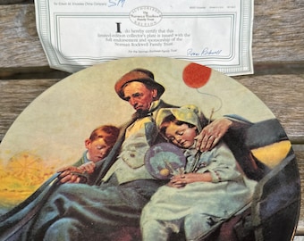 Norman Rockwell Edición Limitada Placa Coleccionable Hogar de la Feria del Condado Edwin M Knowles China Vintage Wall Plate Norman Rockwell Art
