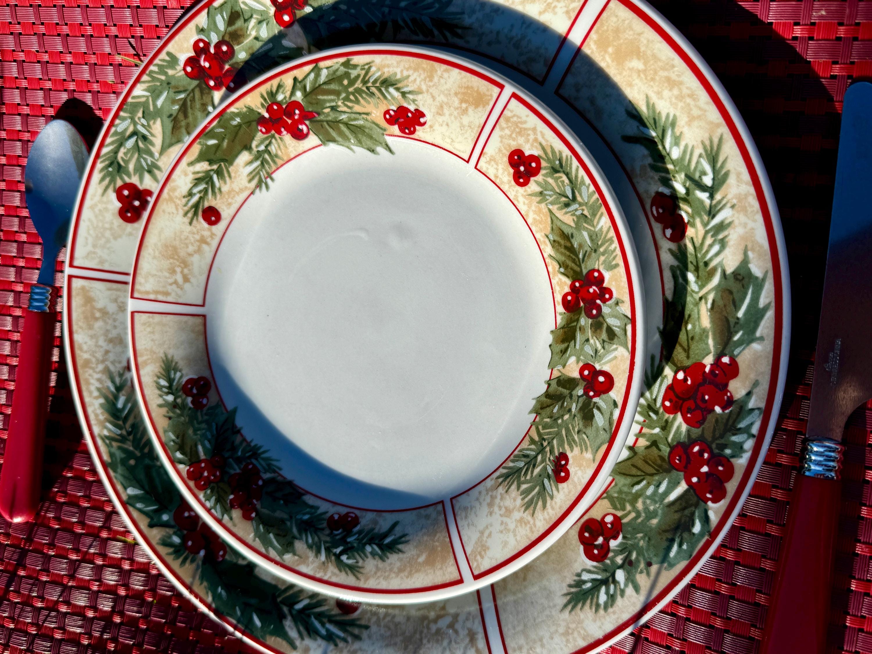 Vintage Gibson Everyday Christmas Dinnerware Gibson Mistletoe