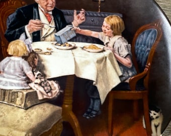 Norman Rockwell Edición Limitada Placa Coleccionable El Gourmet Edwin M Knowles China Vintage Wall Plate Norman Rockwell Art