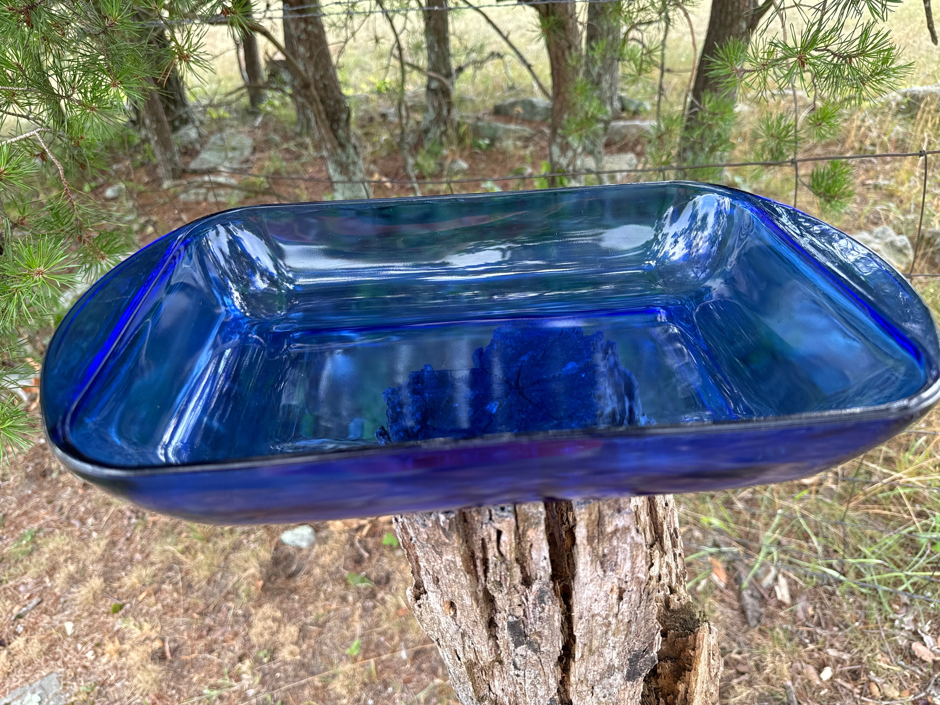 Cobalt Blue Glass Anchor Hocking Baking Dish by 8” by 2”