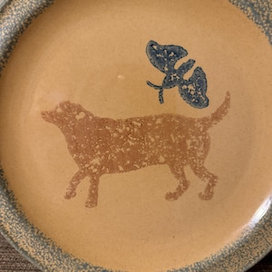 Pfaltzgraff American Edition Plate Vintage 1983 Spongeware Stoneware Wall Plate Large Dinner Plate Americana Decor B11 READ DETAILS