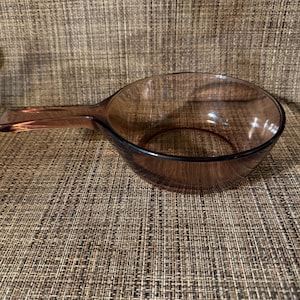 Visions USA kookgerei bruin glas 0,5 l pot vintage Corning Visions kleine sauspan glazen kookgerei #P LEES DETAIL