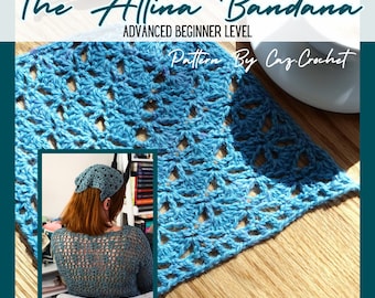 Häkelanleitung für Bandana - The Attina Hair Scarf (PDF-Muster)