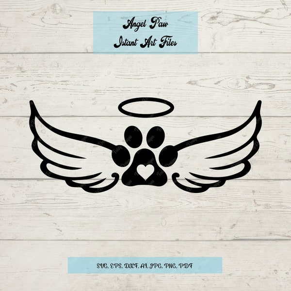 Paw Print Wings Jpg - Etsy