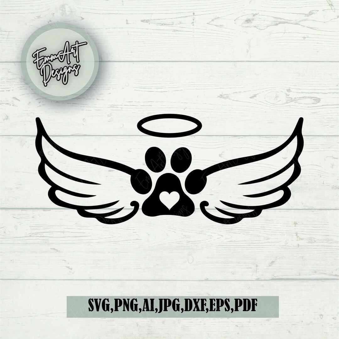 Paw Angel Wings - Instant Digital Download - Svg, Png, Dxf, Jpg, Pdf ...