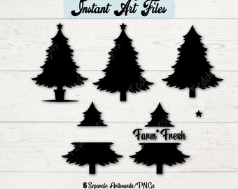 Christmas Trees Farm Fresh- Instant Digital Download- svg, png, dxf, ai, pdf, jpg and eps files  - Christmas, Snow, Tree, Farm Fresh Trees