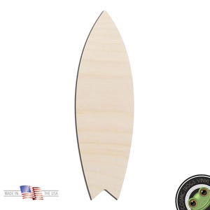 Surfboard Laser Cut Out Unfinished Wood Shape Craft Supply
